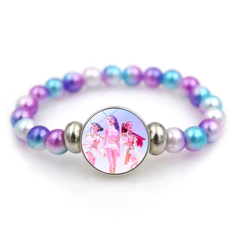 Kpop Demon Hunters Fashion Bracelet for Girls Anime Cute Beaded String Women Children Sweet Bracelets Exquisite Accessories
