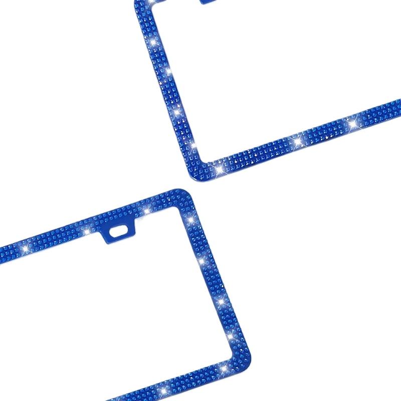 NEW 1/2PCS 31*16cm Bling Rhinestone License Plate Frame - Women's Crystal Car Frame Holder Accessories License Plate Covers Frames 6