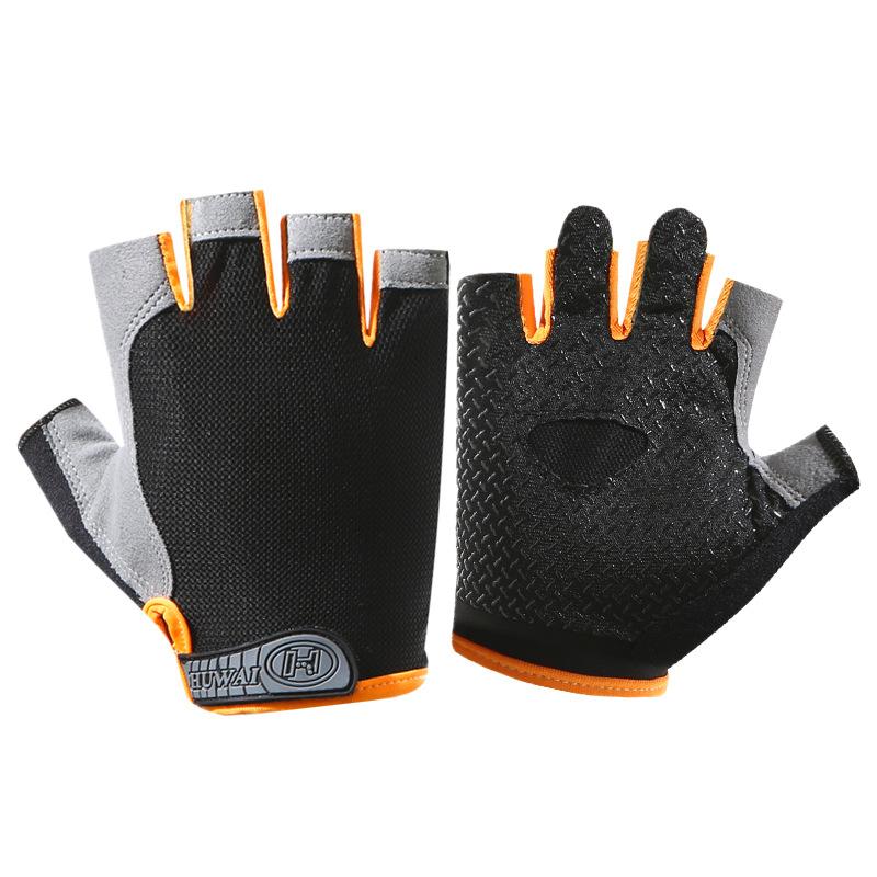 Cycling men's half finger sports fitness women's summer thin outdoor spinning bicycle non-slip dew finger shock absorption and breathability