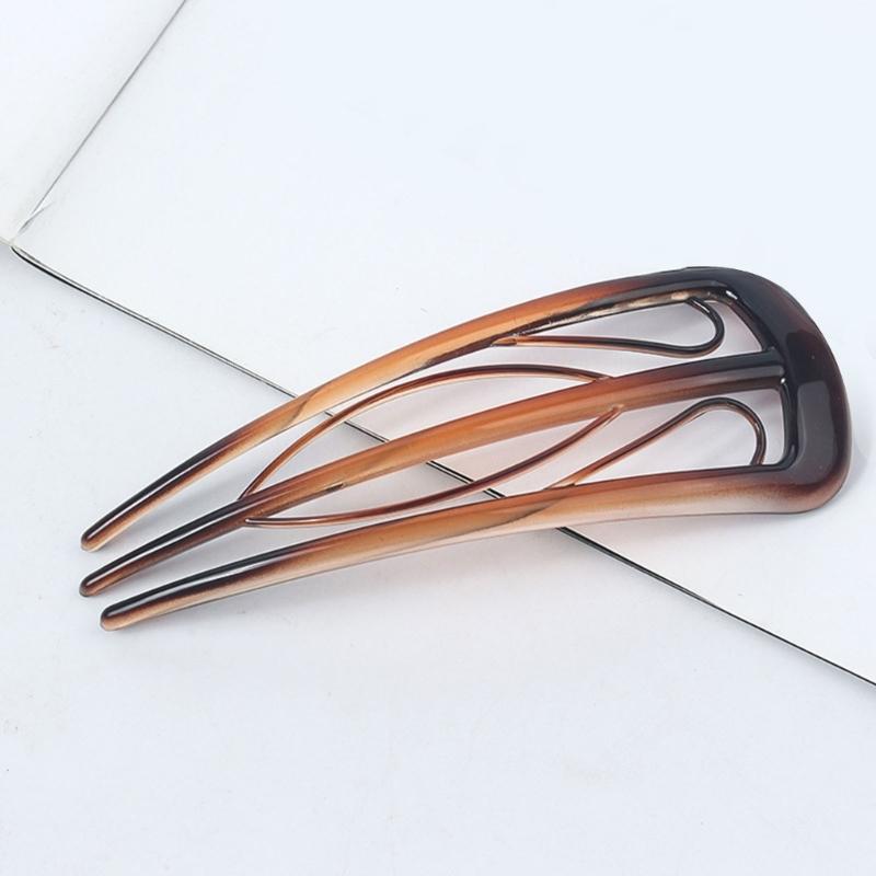6pcs French Hair Pins Unique Shape Hair Fork With 3 Internal Teeth Designs For Women Vintage Hairstyle Accessories