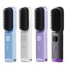Cordless Hair Straightener Brush 4 Temperature Settings Mini Hair Straightening Comb USB Rechargeable Fast Heating Electric Hot Brush