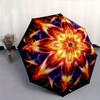 Flame Mandala Automatic folding umbrella  simple eight rib design, bright color pattern, durable iron frame, ideal for travel and outdoor, b
