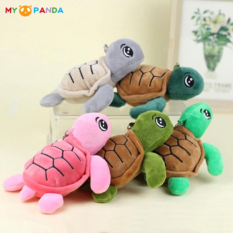 Cute Turtle Keychain Plush Stuffed Toys Tortoise Cartoon Dolls Soft Animal Small Pendant Bag Ornaments Decor Kids Girls Lovely Gifts