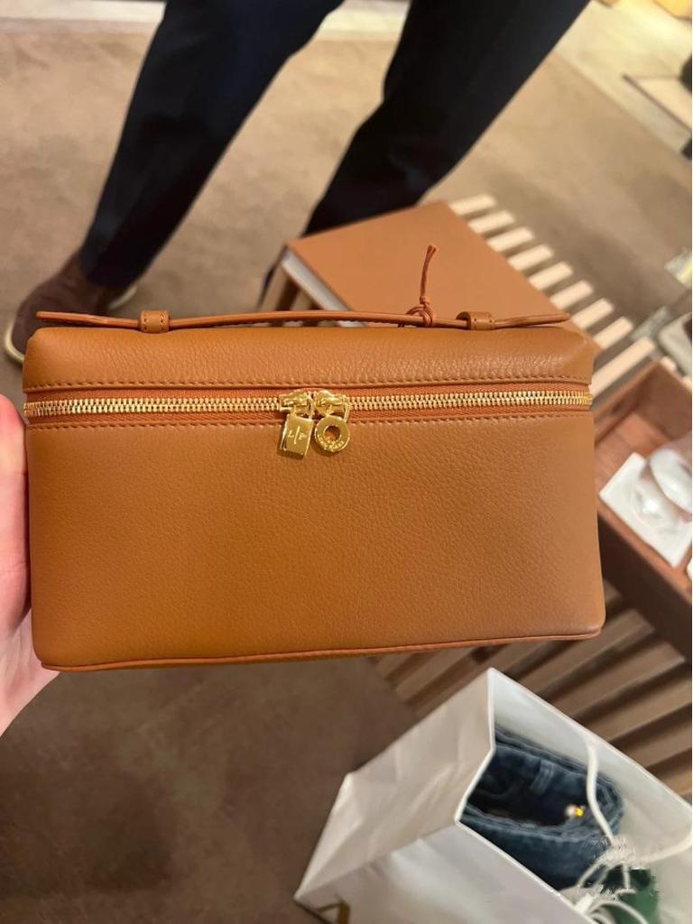 Gigi Style Genuine Leather Lunch Box Handbag - Litchi Grain Cowhide Shoulder Bag for Women