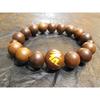 [Kyoto Power Stone] Immovable King & Seed Syllable Bracelet (Sandalwood), with Box, Brown, Medium