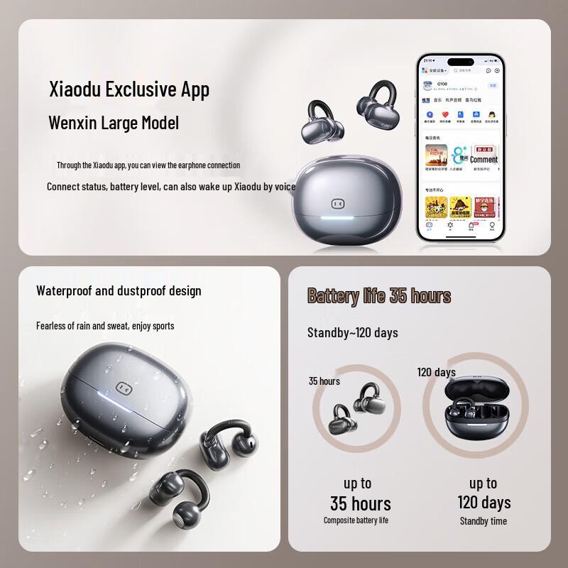 Xiaodu G108 Open-Ear Clip Bluetooth Headphones