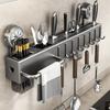 Kitchen Wall Mount Organizer With Carbon Steel Multifunctional Storage For Utensils And Knives