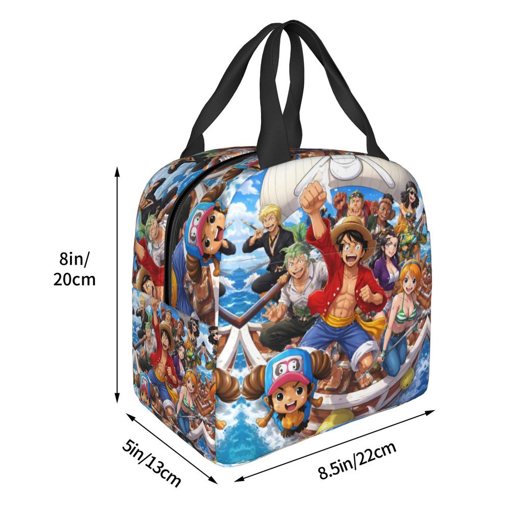 Custom One Pieces Insulated Lunch Bags for Camping Travel Manga Portable Thermal Cooler Lunch Box Unisex