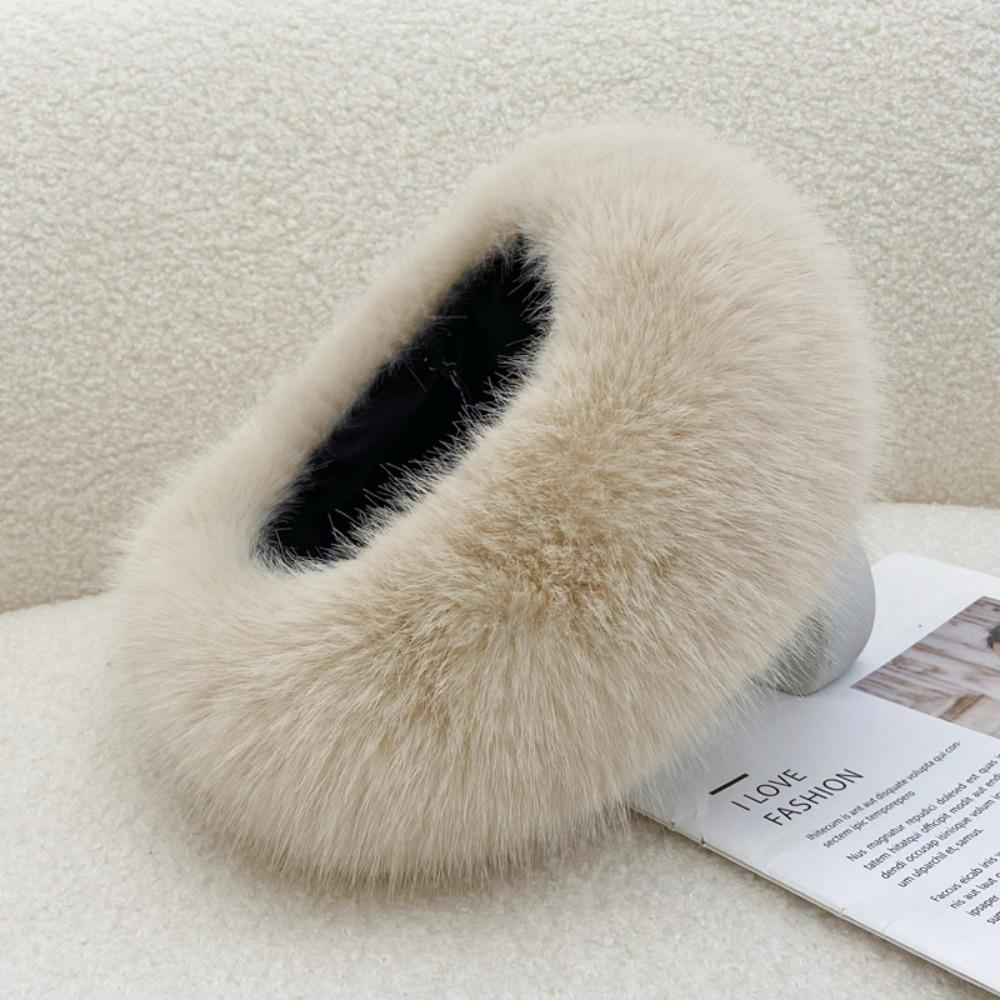 Thick Winter Hat Imitation Fox Fur Wide Headwrap Fashion Elastic Ski Hats  Winter