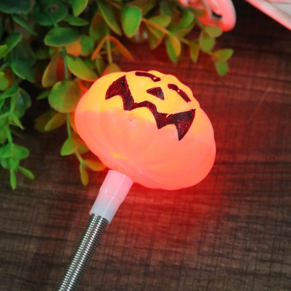4Pcs Flashing Sticks Halloween Lantern Luminous Pumpkin Stick Lantern Pumpkin Hand Lantern Unisex