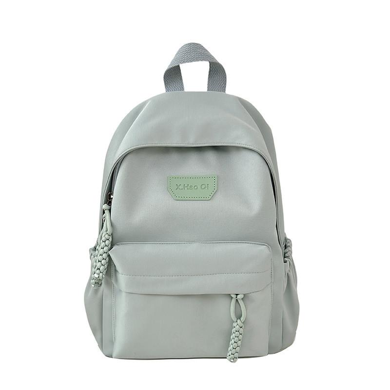 Color Solid Student Schoolbag Large Capacity Backpack Outdoor Leisure Bag Travel