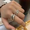 Korean Retro Geometric Wide-Edge Open Ring for Women