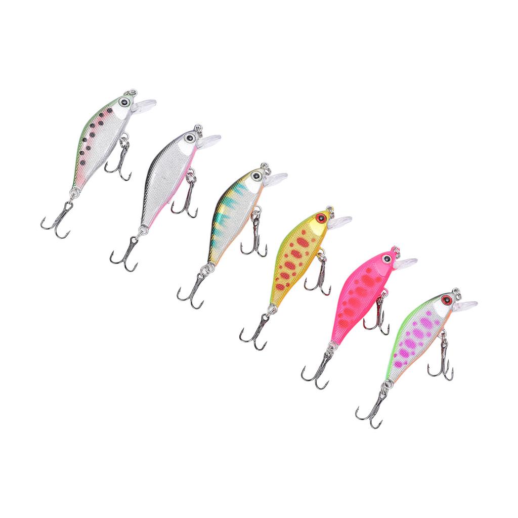 6pcs 4.3g 5cm Minnow Fishing Lure Multilayer Paint Processing Artificial Fishing Bait