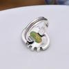 Copper Green Turquoise 925 Sterling Silver Ring V5005, Green Ring, Oval Ring, Valentin's Day Gift, Gift For Her, Birthday Gift, Handmade Jewelry, Silv