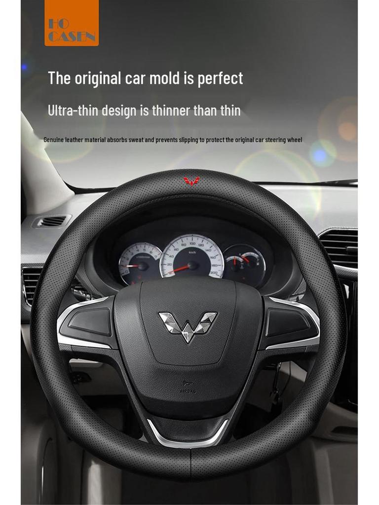 Capa de Couro Genuíno para Volante para Wuling Hongguang, Starlight, Capgemini Journey, 730 Zhi e Glory New Card.