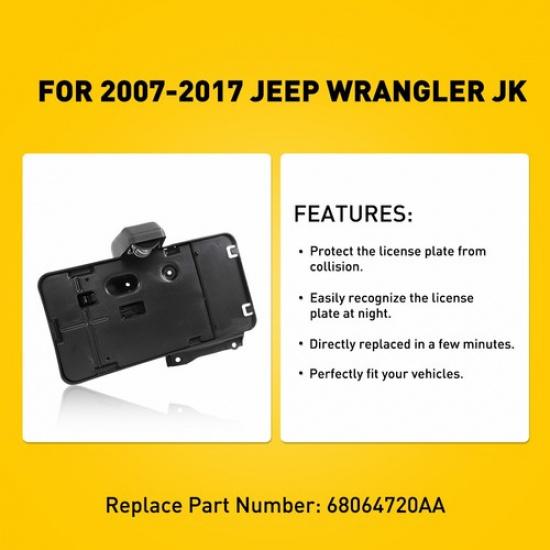 Rear License Plate Mounting Holder Bracket &Light For 2007-2017 Jeep Wrangler JK