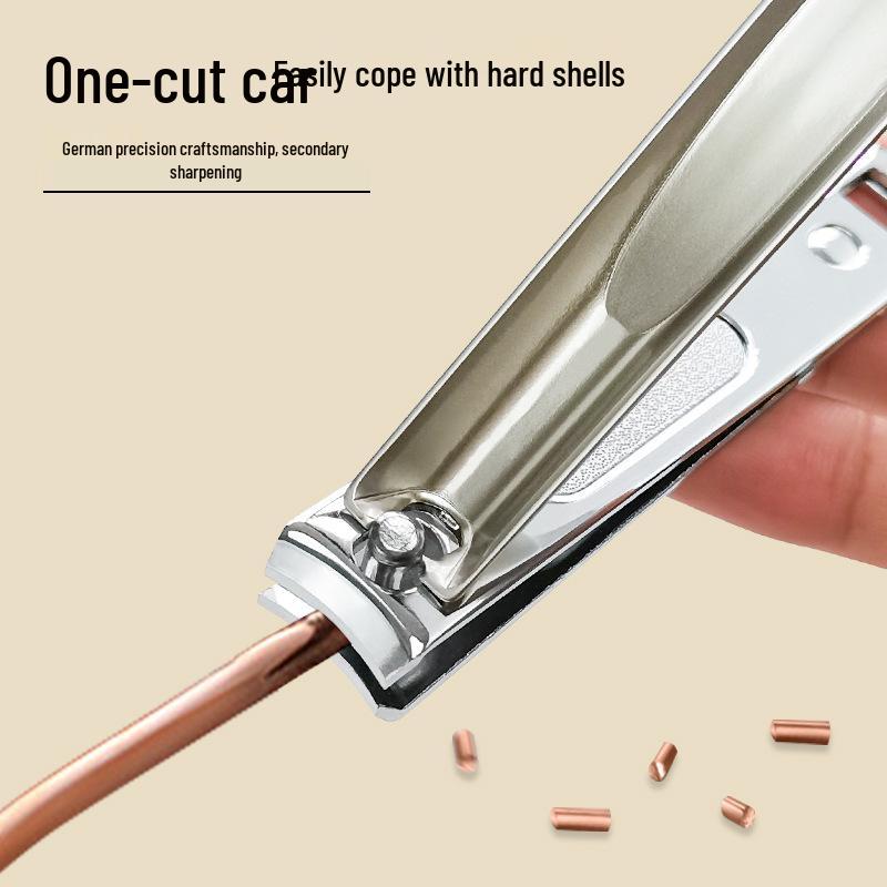 Champagne Nail Clipper Set: 3-Piece Iron Box with Flat-Mouth Clippers & Rotating Package for Nail Care