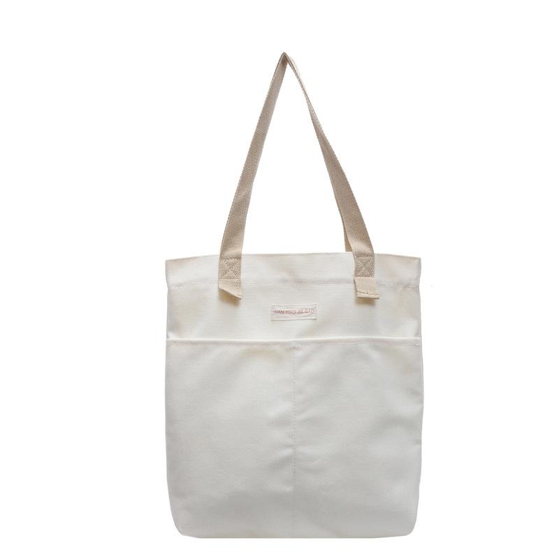 Canvas Bag Large Capacity Thickened Shoulder Handbag Simple Women Commute To Work Class Pack Books A4 File Cloth Bag