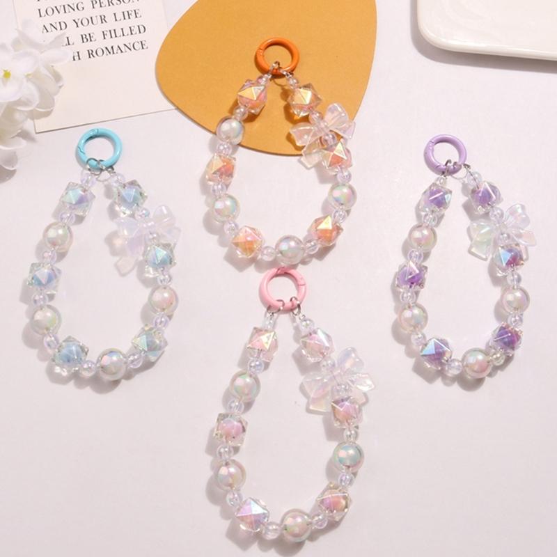 Eye Catching Mobile Phone Chain Acrylic Pendant Cellphone Lanyard For Women Girls Telephone Strap Jewelry Drop-resistant