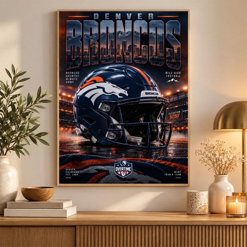 Denver Broncos Diamond Painting Kit 5D Full Drill DIY Diamond Mosaic Wall Art Home Decor