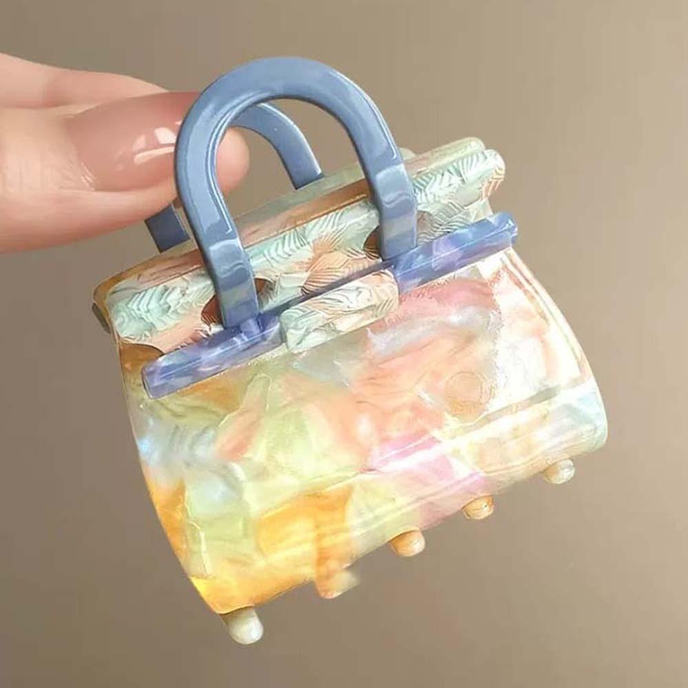 Gradient Color Handbag Shaped Shark Clip Korean Style Shark Clip Acetic Acid Hair Claw Girls