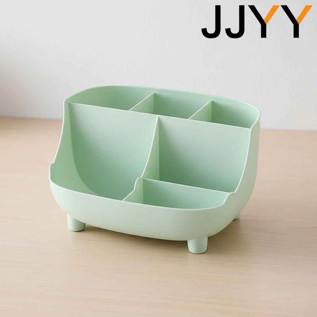 

Creative Large Capacity 6 Cell Desktop Pen Organizer Multi Functional Storage Box for School Office Home Use зелёный