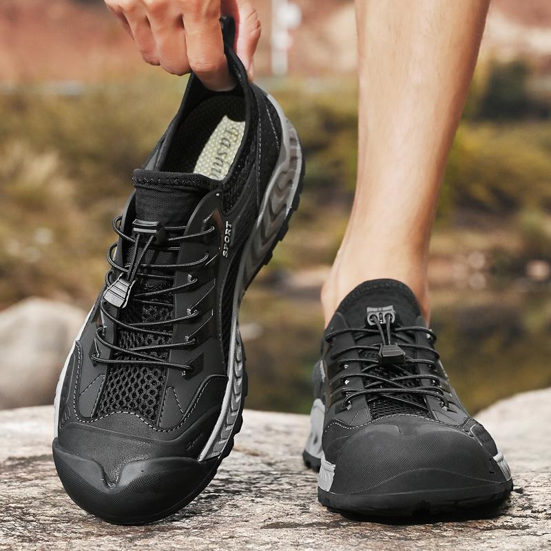 Brand Men's Mesh Casual Shoes Wear-resistant Soles Breathable Oxford Shoes for Summer Outdoor Men's Hiking Shoes