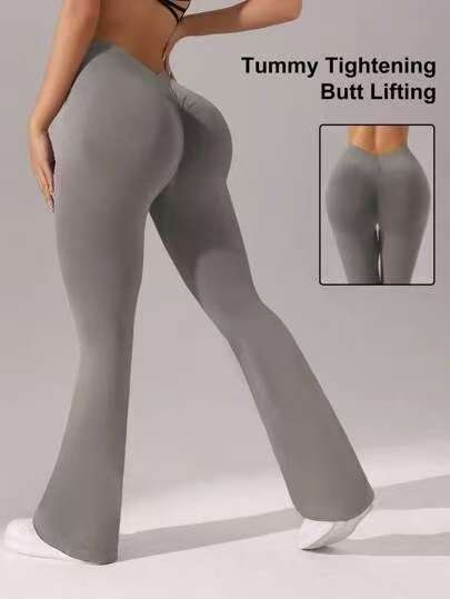 Flare Leggings V-shaped Hip Yoga Pants Women High Waist Wide Leg Pants Women Gym Fitness Sports Latin Dance Trousers