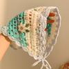 French Style Crochet Headscarf Hairband for Women Hair Bandannas Decorative Ethnic Headbands Bohemian Flower Hair Scarf