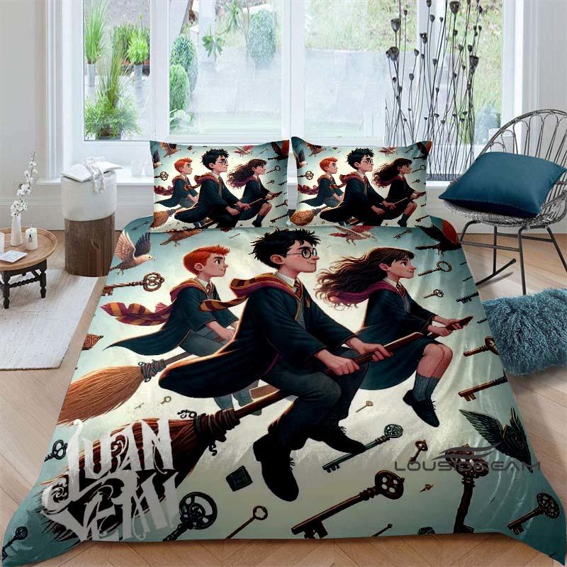 HD Image H — Harry Potter Bedding Set: 3D-Printed Cartoon Duvet Cover — Soft, Comfortable