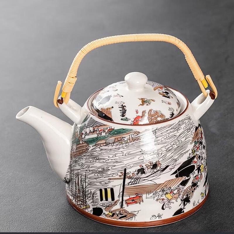 Pabe Retro Ceramic Lifting Handle Teapot