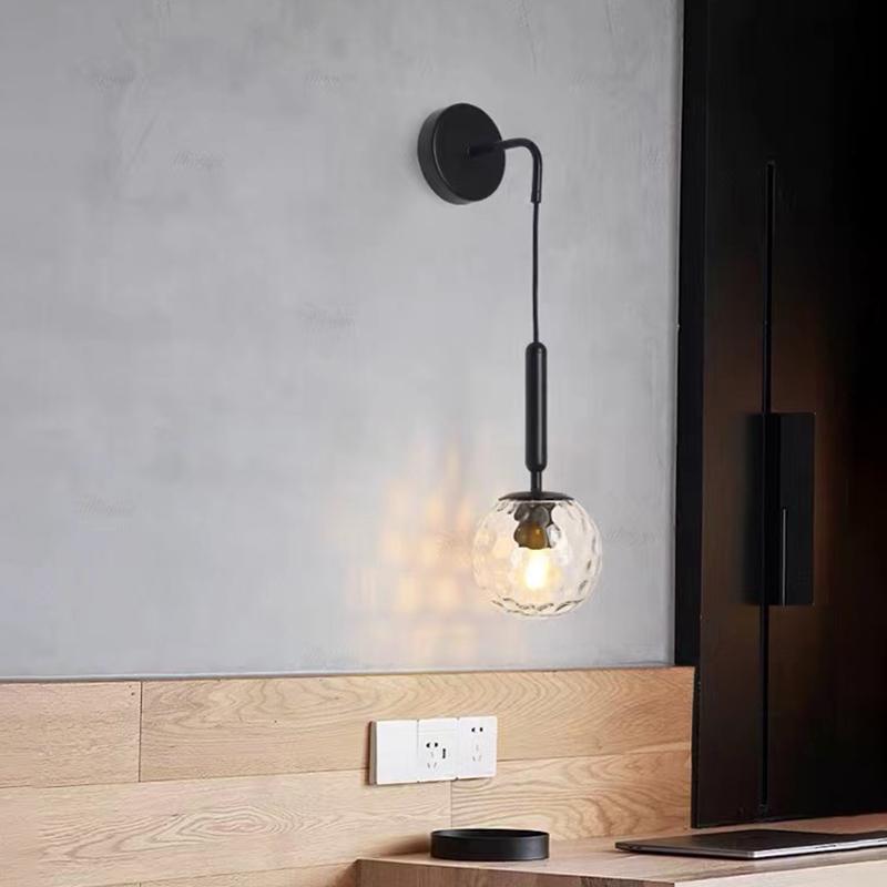 Nordic LED Glass Wall Lamp Bedroom Bedside Light Living Room Decorative Lamp Modern Hotel Lamp Creative Luxury Wall Light Gold