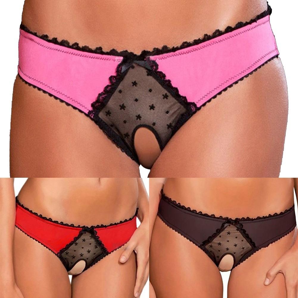 Polyester Fabric Lace Underwear Open Crotch Underwear Sexy Underwear Solid Color