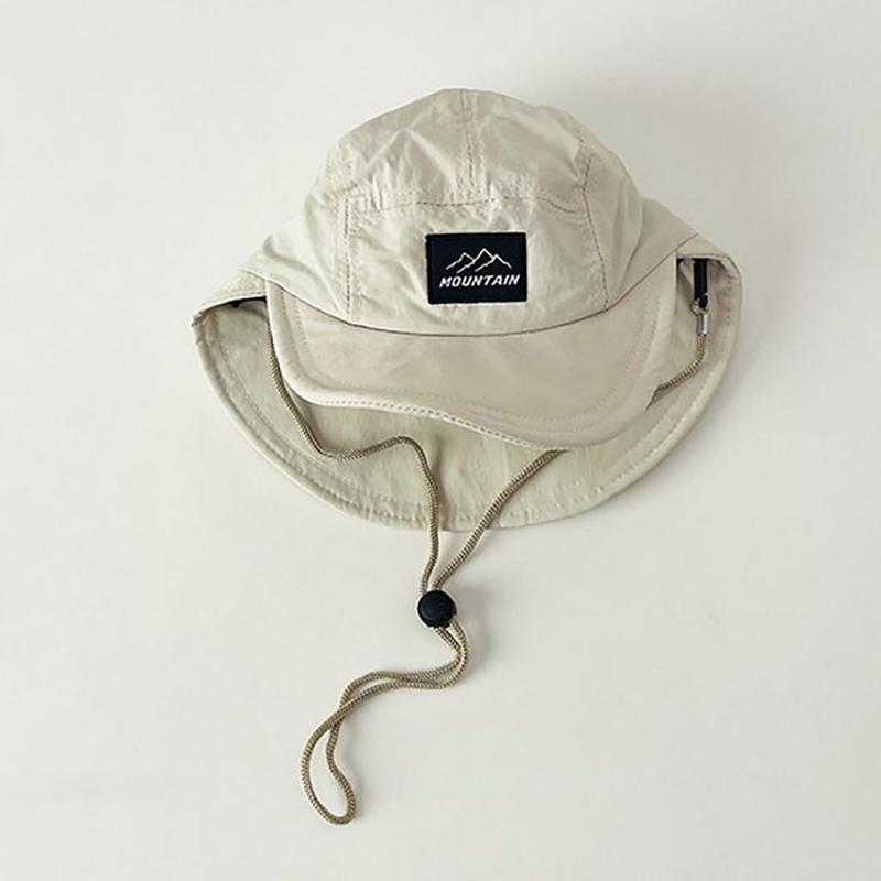 

Летняя тонкая кепка-утка с двойным козырьком для мальчиков, быстросохнущая, легкая детская шляпа от солнца с регулируемым шейным ремешком, панама для детей бежевый