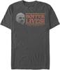 Stranger Things Men's Hopper Right Portrait Logo T-Shirt, Charcoal, Small