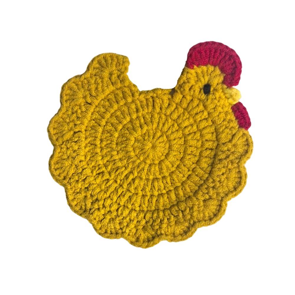 Cartoon Design Crochet Coaster Soft Fabric Insulation Placemat Woven Cup Mat  Halloween Decorative