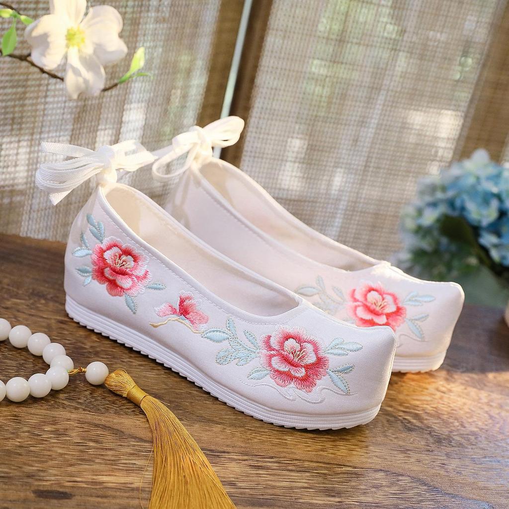 Elegante chinesische Stil Stickerei Schleifenschuhe - Inspiriert von antiken Kostümen, Damen Bühnen- und Film-Schuhwerk