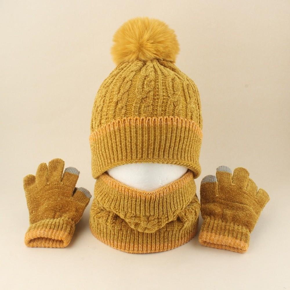 Knitted Winter Hat Scarf Gloves Thicken Toddler Winter Hat New Thickened Knitted Hat Outdoor Use