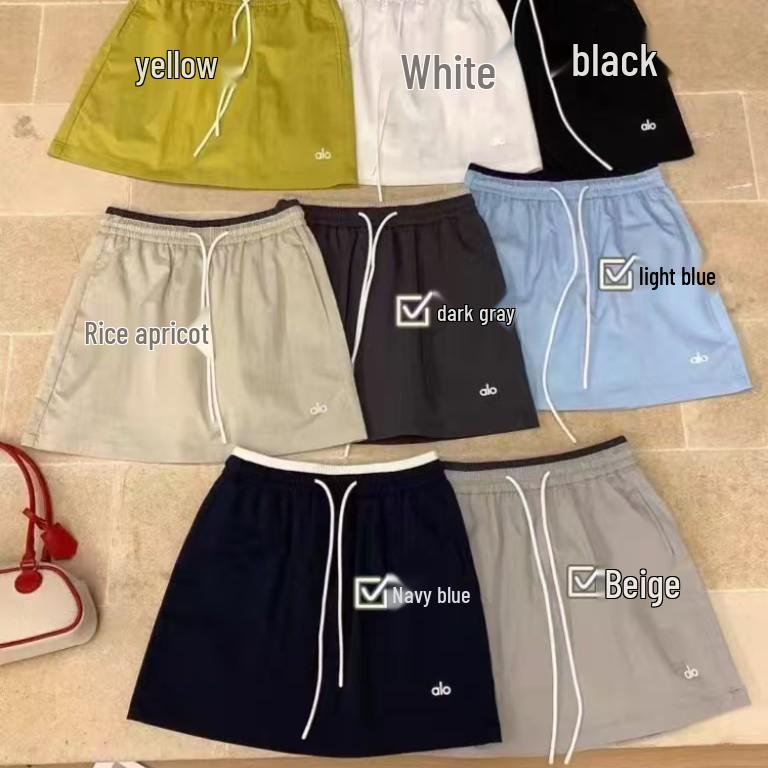 New Women's Summer A-Line Mini Skirt - Quick-Drying, Elastic Waist, Drawstring, Slimming, Casual 2025 Design