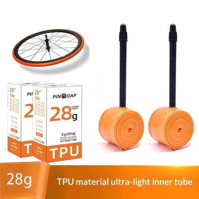 28G Oranžová duše pro jízdní kolo TPU 700X18 25 28 32 Silniční kolo Materiál TPU Plášť 45/65/85 mm Délka Francouzský ventil