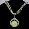 Bohemian Peacock Gemstone Pendant Necklace, Ethnic Retro-Style Jewelry