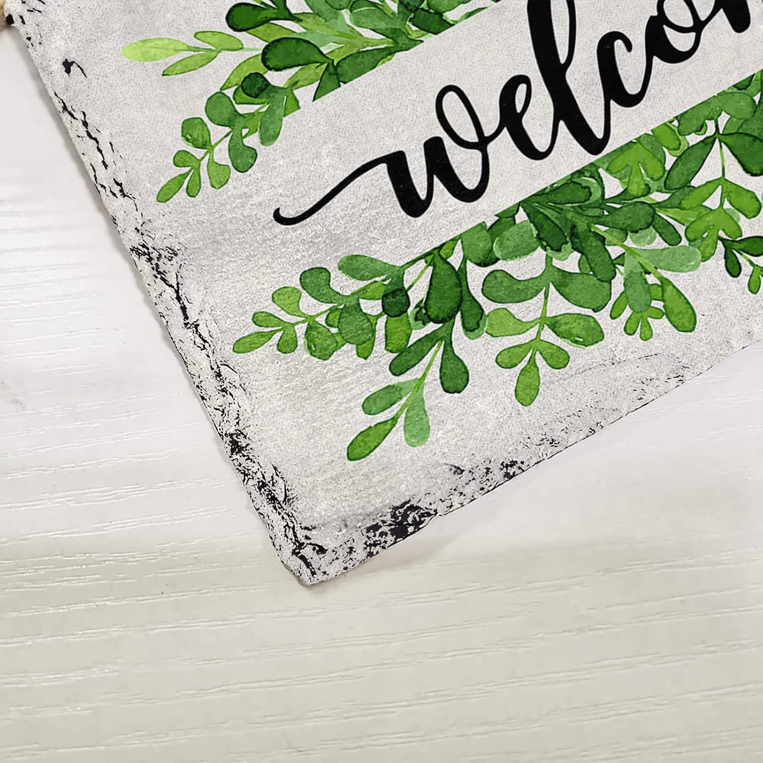 

Летняя приветственная настенная подвеска - Приветственные акварельные листья Сланцевые подвесные таблички для входной двери крыльца окна фермерского дома сада 5,1 x 7,9 Стена Дом 8 x 5