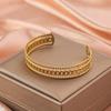 European Stainless Steel Openwork Bead Bracelet