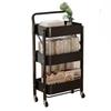 Foldable 3-Tier Rolling Storage Cart & Reading Stand