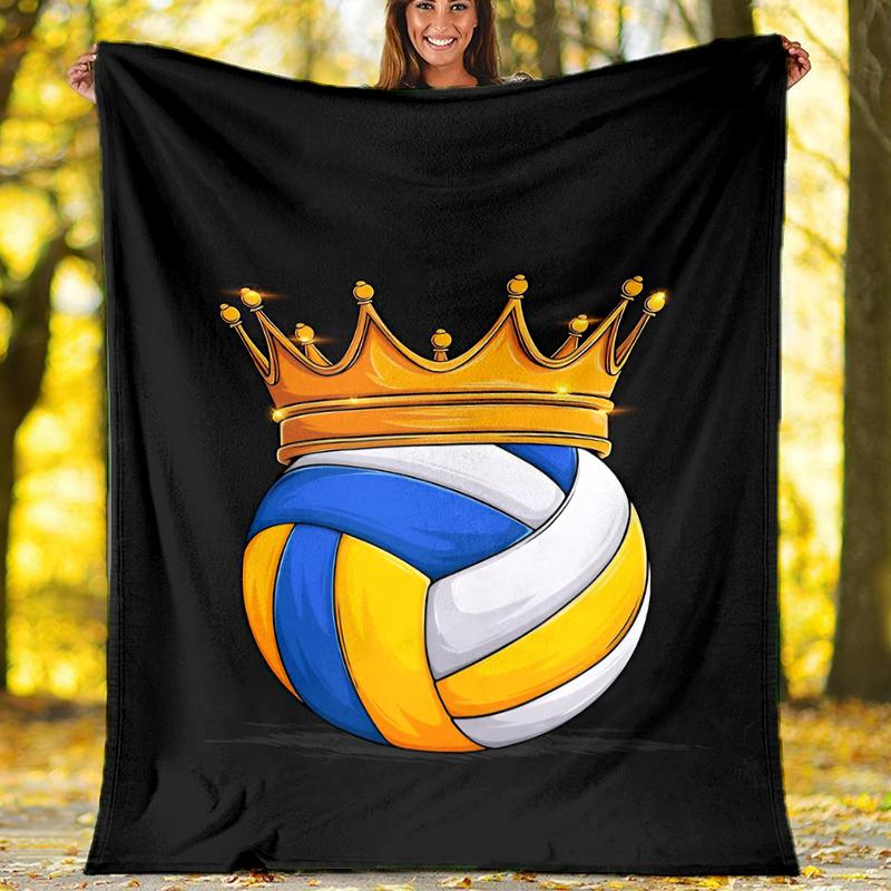Volleyball Theme Printed Blanket - Perfect for Couch, Bed, Travel & Outdoor Use | Machine Washable, Cozy & Durable.