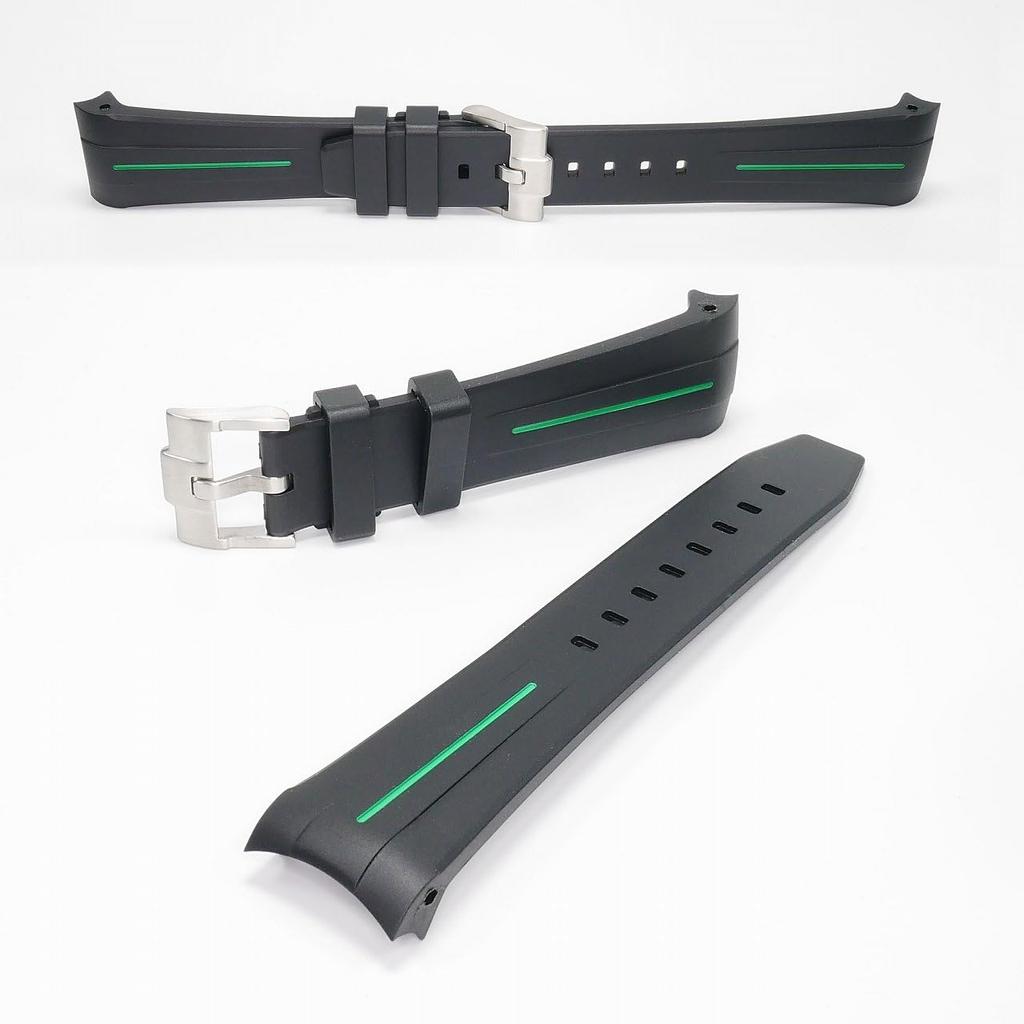 Exclusive Rubber Strap with Green BLANCPAIN×Swatch (Black Lines)