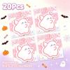 20Pcs Pink Angel Ghost Halloween Die-cut Sticky Notes, 30 Sheets Each, Self-adhesive N-time Sticky Notes,office Supplies and School Stationery
