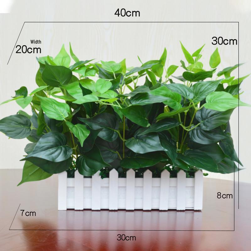 Arrangement de Pothos, Herbe Artificielle et Fleurs en Soie pour la Décoration de la Maison