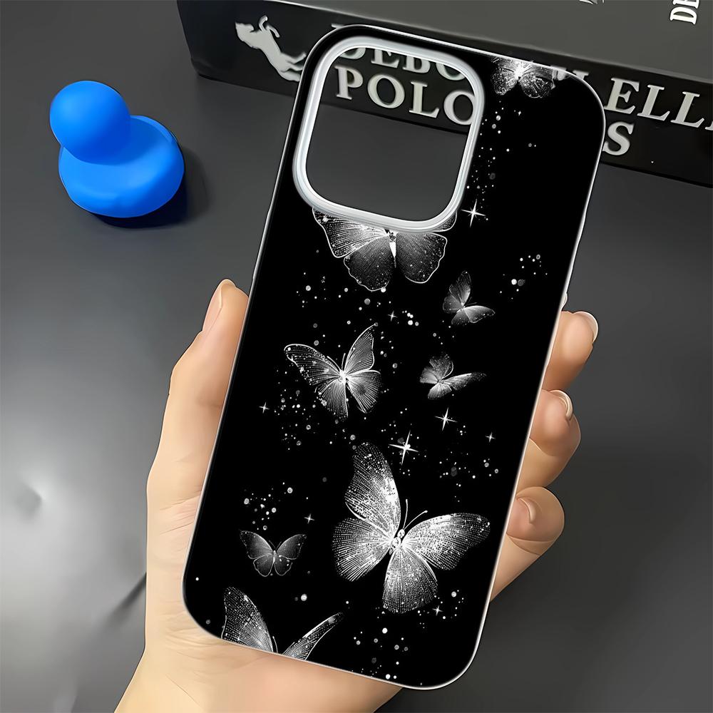 Fluorescent Butterfly Phone Case For IPhone 16 15 14 Pro 15 Plus 17 Air 13 12 11 17 Pro Max Case Shockproof Soft Cover Fundas