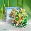 Panda Bamboo House Building Blocks Children's Educational DIY Handmade Creative Model Ornaments Trendy Toys Birthday Gifts